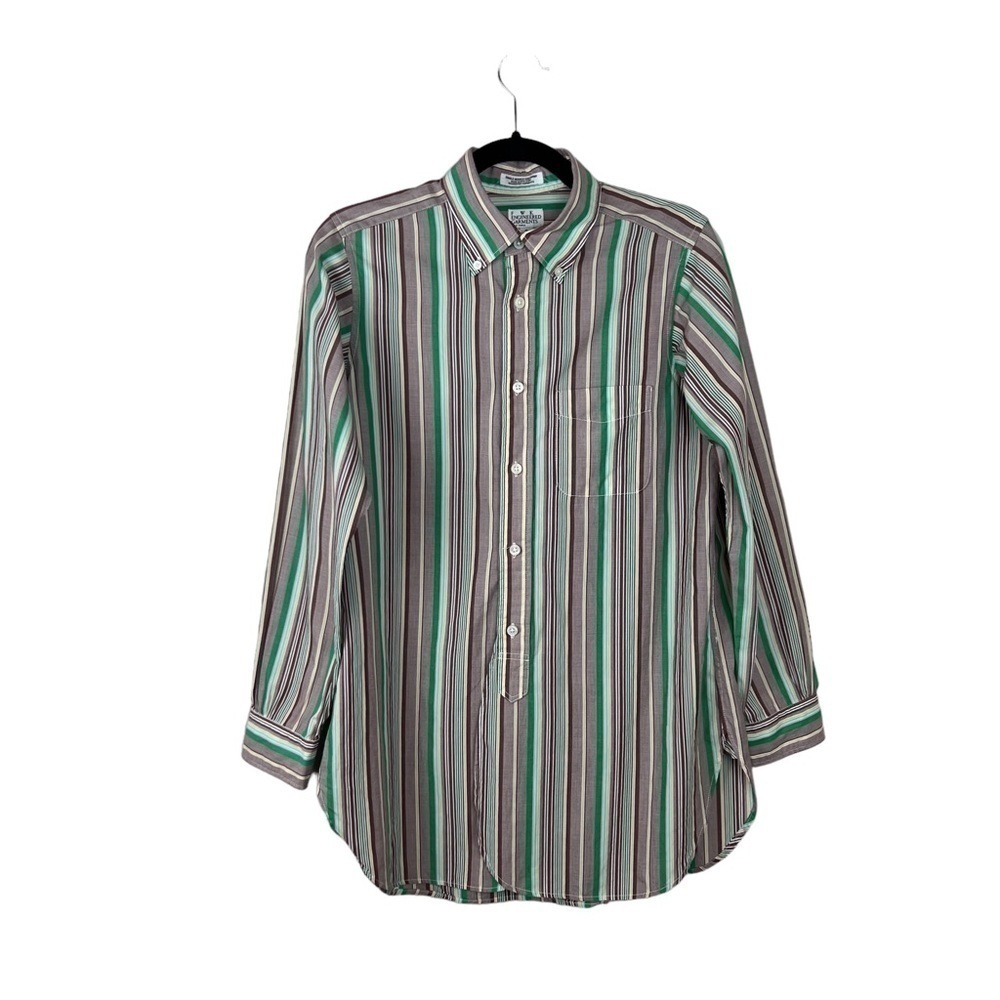 Engineered Garments Striped Long Sleeve Cotton Shirt